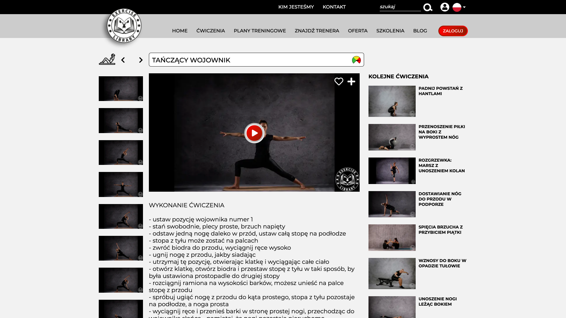 Rozbudowana platforma www dla branży fitness - ćwiczenie