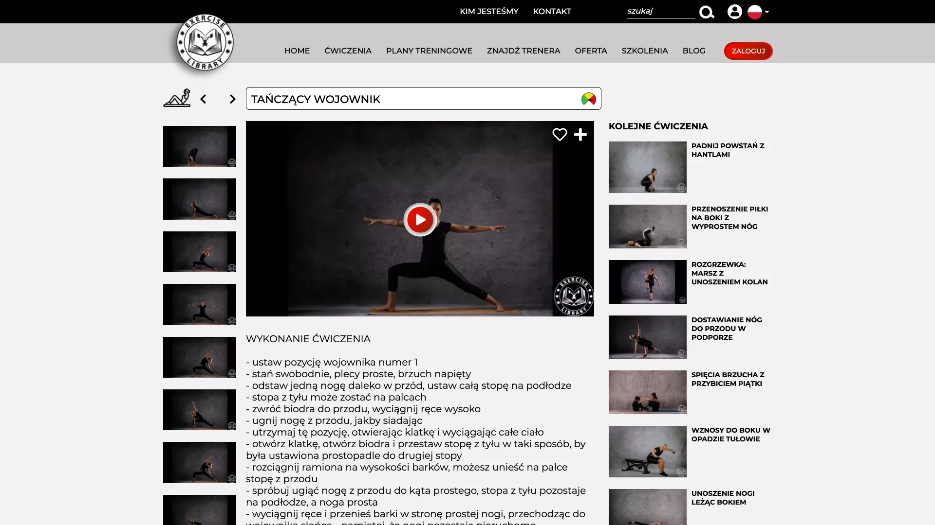 Rozbudowana platforma www dla branży fitness - ćwiczenie